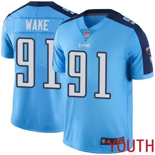 Tennessee Titans Limited Light Blue Youth Cameron Wake Jersey NFL Football #91 Rush Vapor Untouchable->youth nfl jersey->Youth Jersey